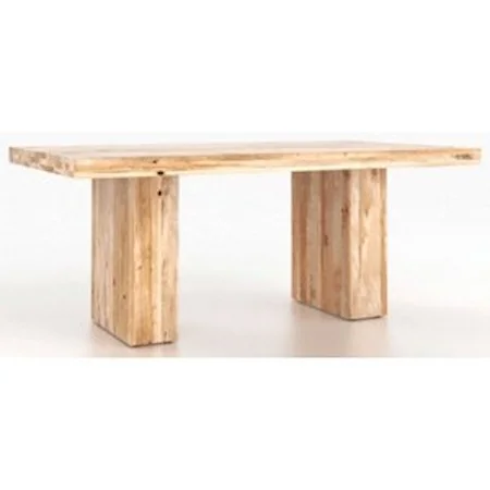 Customizable Rectangular Table with Double Pedestal Base